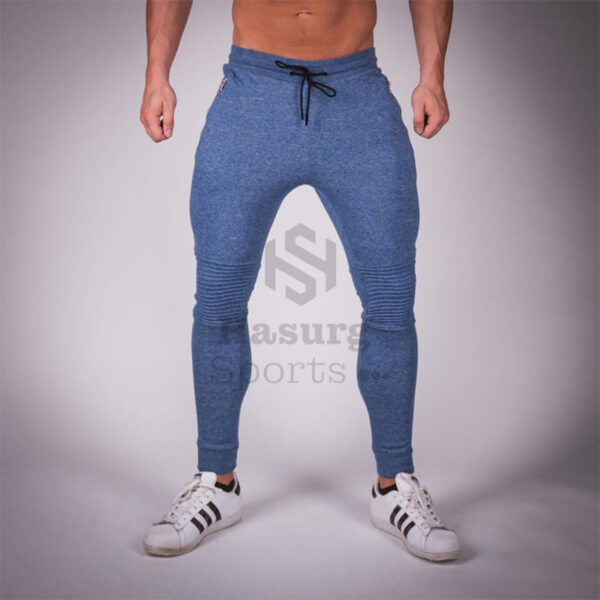 Blue Ribbed Jogger Pants